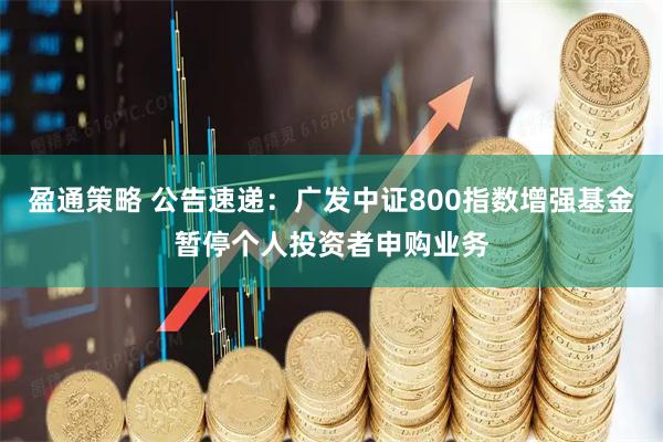 盈通策略 公告速递：广发中证800指数增强基金暂停个人投资者申购业务